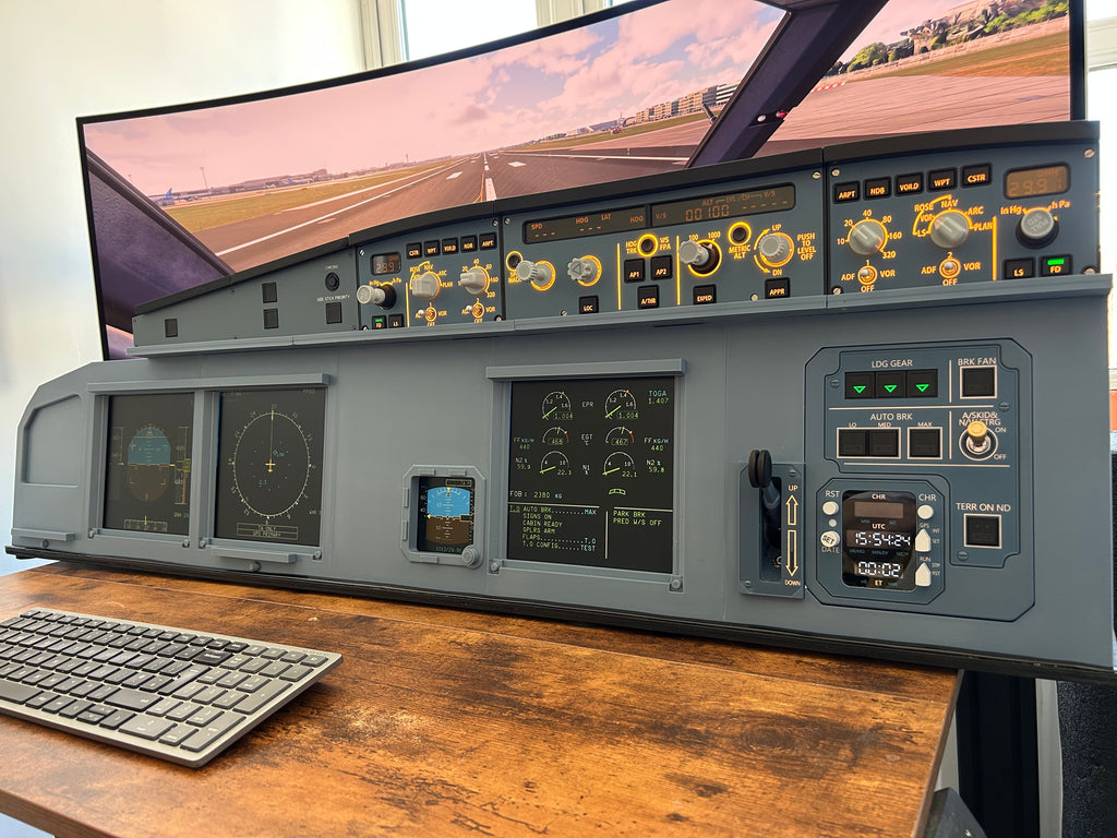 Airbus A320 MIP Cockpit – Fully Assembled Flight Simulator Desktop Rig (Extended Captain with Glare Support)