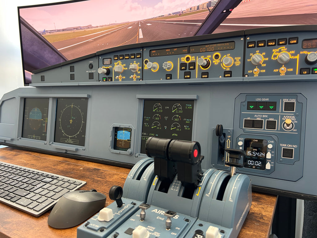 Airbus A320 MIP Cockpit – Fully Assembled Flight Simulator Desktop Rig (Extended Captain with Glare Support)