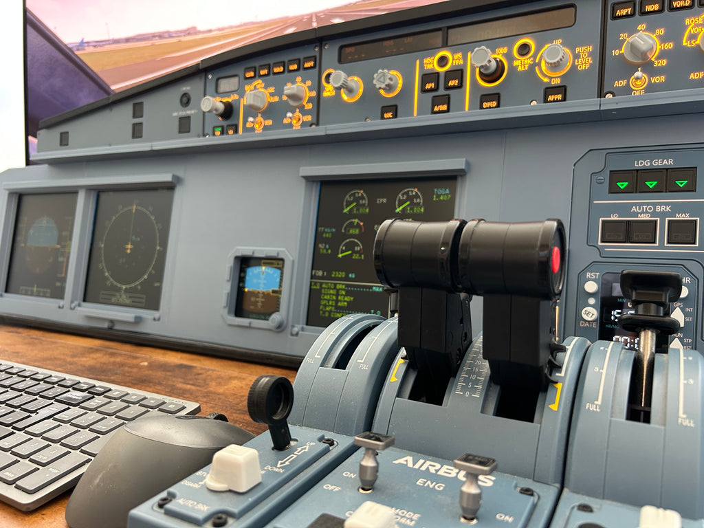 Airbus A320 MIP Cockpit – Fully Assembled Flight Simulator Desktop Rig (Extended Captain with Glare Support)