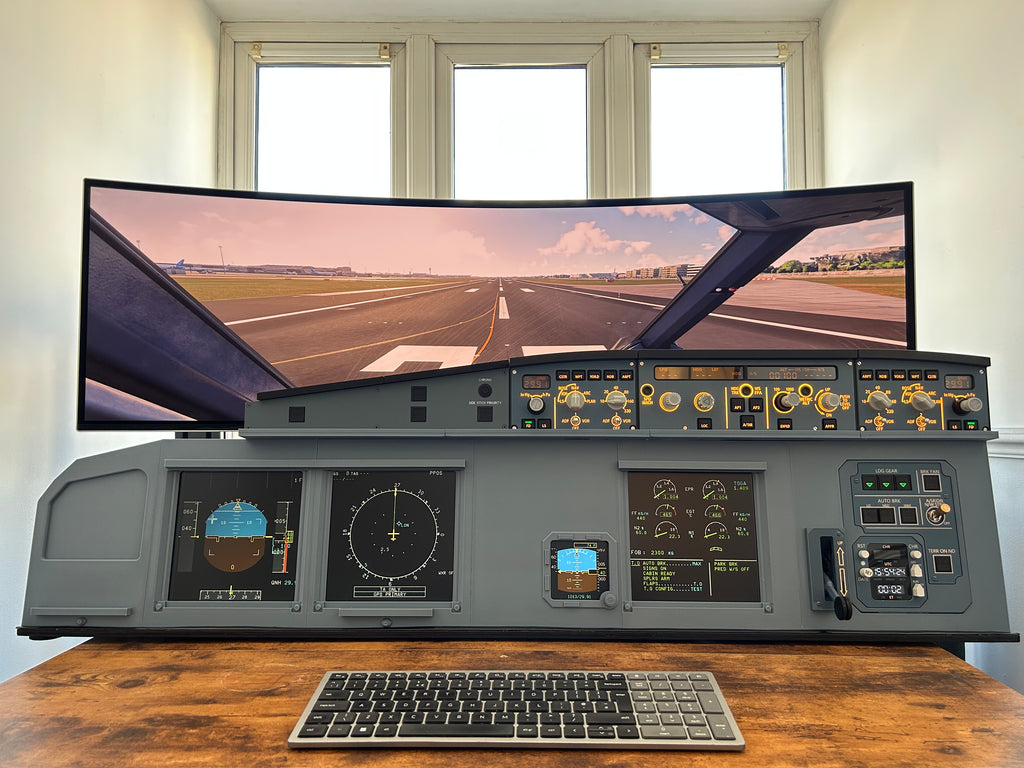 Flight Sim Desktop Instrument Rack Airbus A320 MIP Desktop Cockpit - Ready Made for Flight Simulator ...