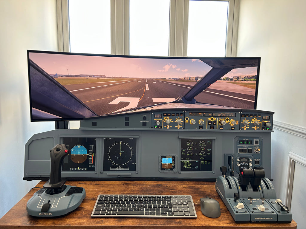 Airbus A320 MIP Cockpit – Fully Assembled Flight Simulator Desktop Rig (Extended Captain with Glare Support)