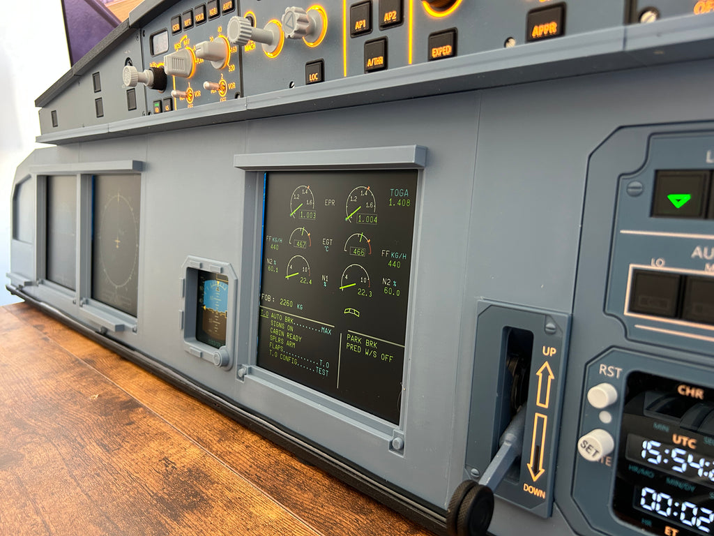 Airbus A320 MIP Cockpit – Fully Assembled Flight Simulator Desktop Rig (Extended Captain with Glare Support)