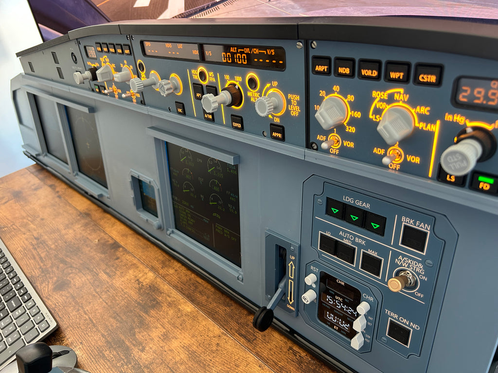 Airbus A320 MIP Cockpit – Fully Assembled Flight Simulator Desktop Rig (Extended Captain with Glare Support)