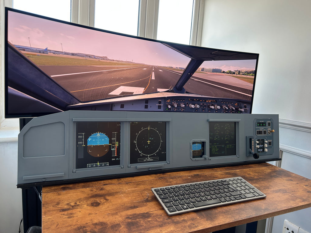 Airbus A320 MIP Cockpit – Fully Assembled Flight Simulator Desktop Rig (Extended Captain without Glare Support)