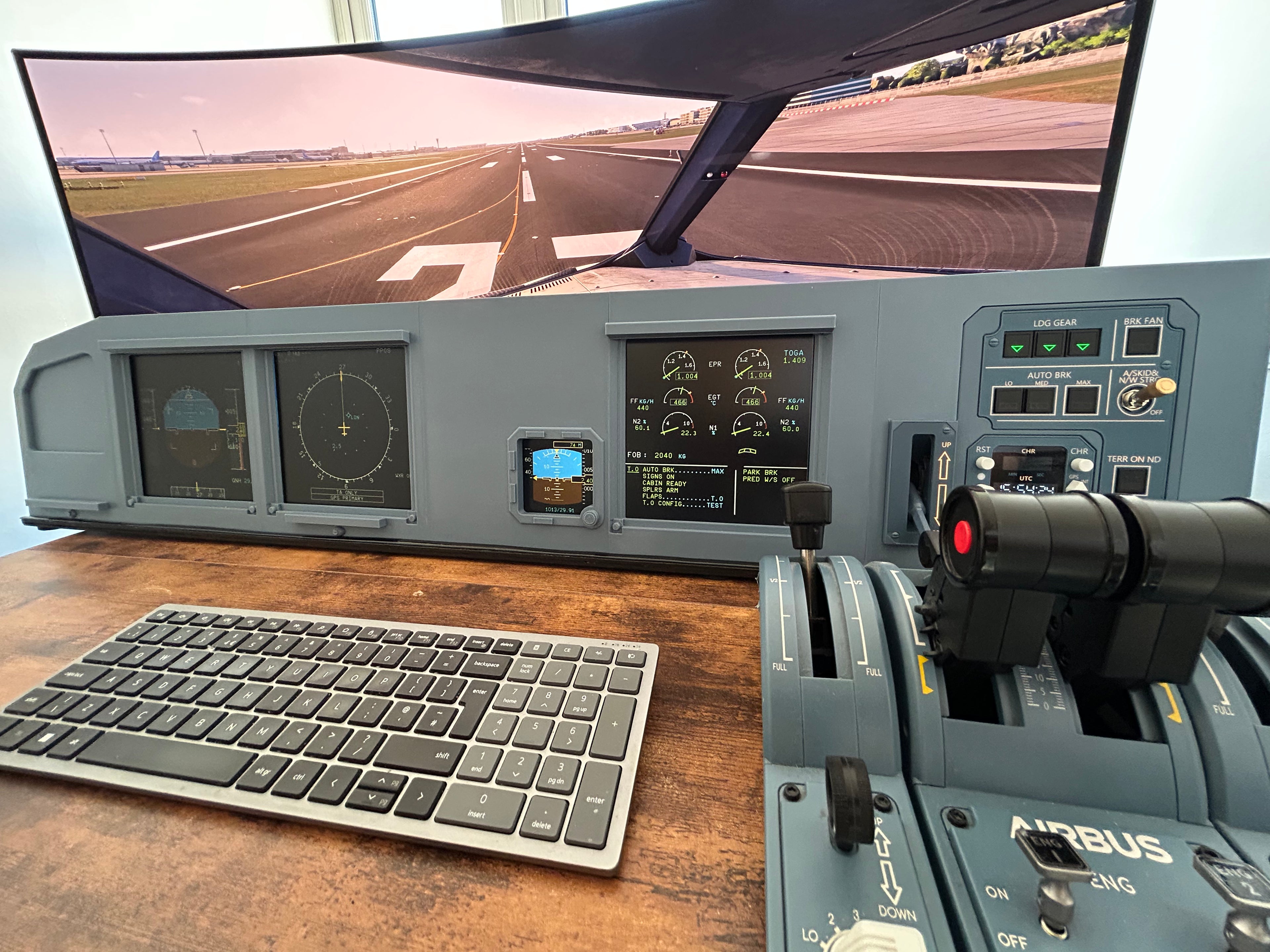 Airbus A320 MIP Cockpit – Fully Assembled Flight Simulator Desktop Rig (Extended Captain without Glare Support)