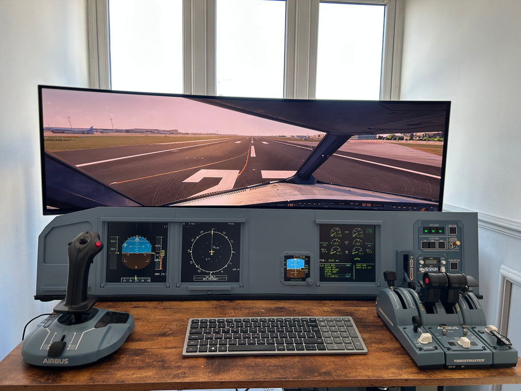 Airbus A320 MIP Cockpit – Fully Assembled Flight Simulator Desktop Rig (Extended Captain without Glare Support)