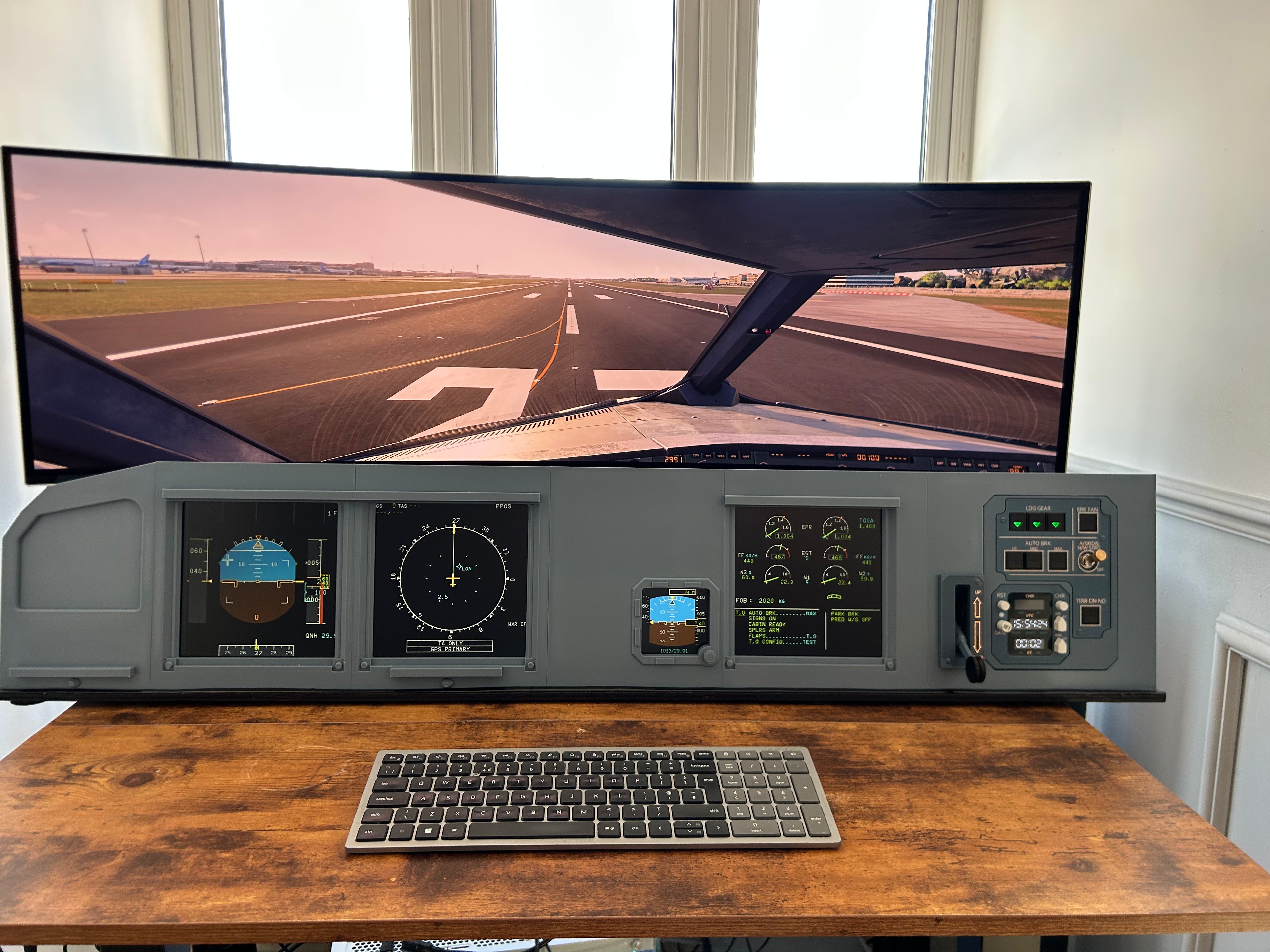 Airbus A320 MIP Cockpit – Fully Assembled Flight Simulator Desktop Rig (Extended Captain without Glare Support)