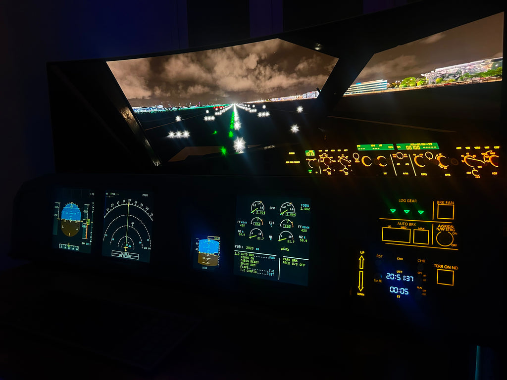 Airbus A320 MIP Cockpit – Fully Assembled Flight Simulator Desktop Rig (Extended Captain without Glare Support)