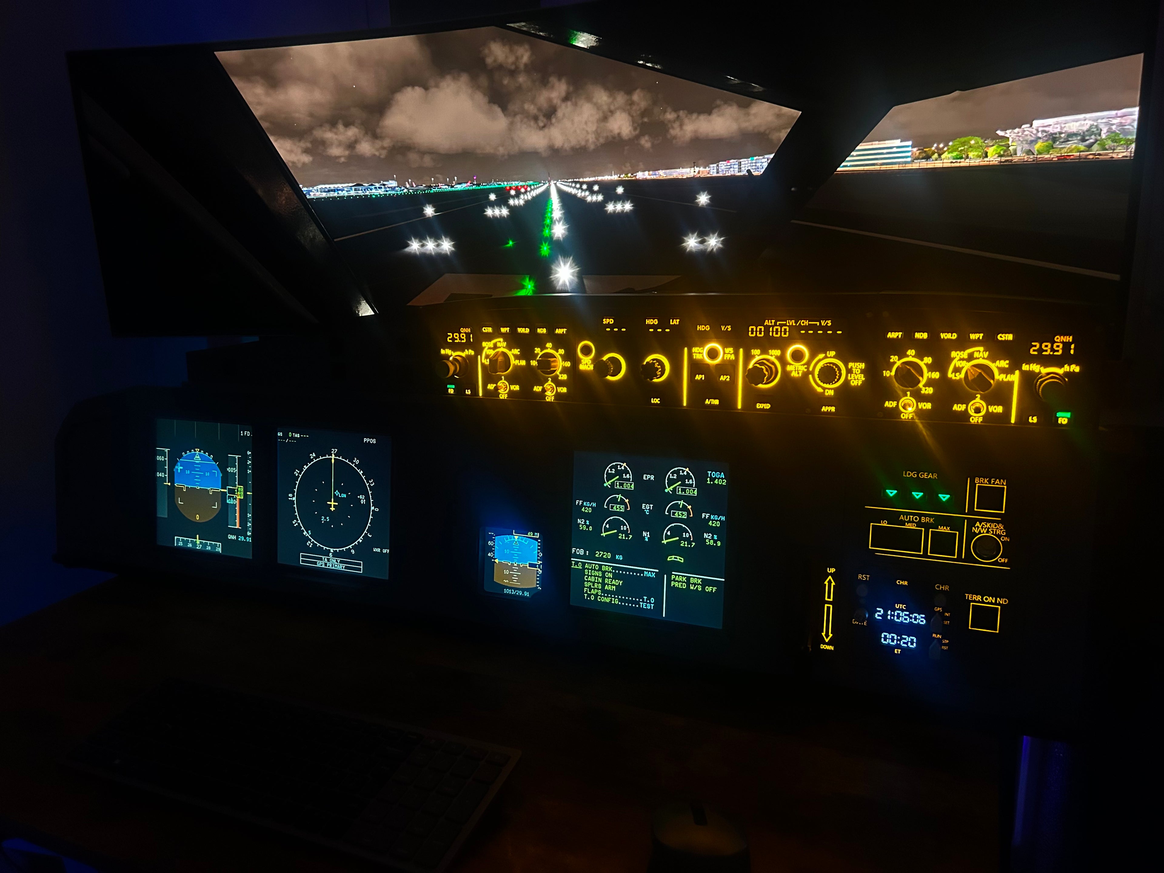 Airbus A320 MIP Cockpit – Fully Assembled Flight Simulator Desktop Rig (Extended Captain with Glare Support)