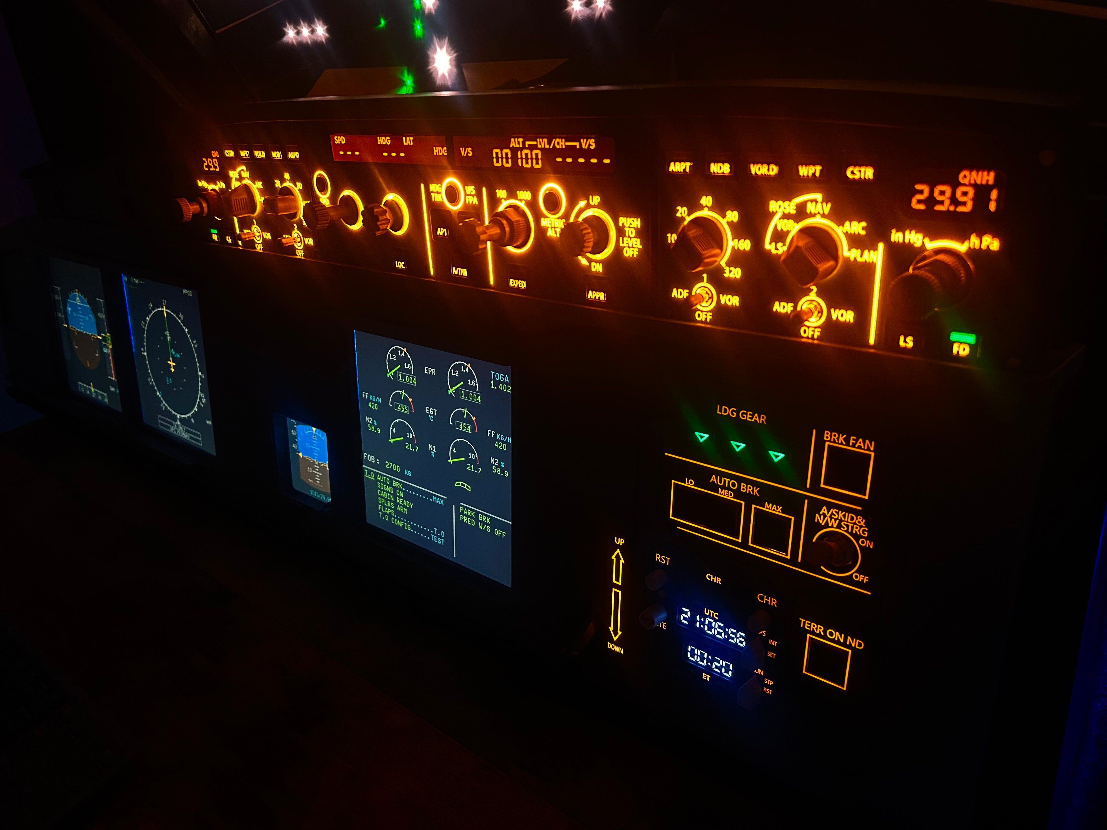 Airbus A320 MIP Cockpit – Fully Assembled Flight Simulator Desktop Rig (Extended Captain with Glare Support)
