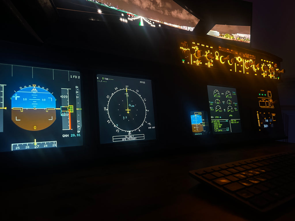 Flight Sim Desktop Instrument Rack Airbus A320 MIP Desktop Cockpit - Ready Made for Flight Simulator ...