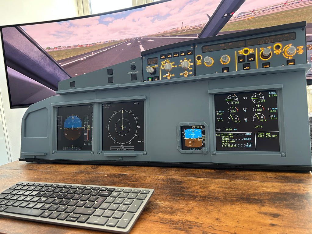Airbus A320 MIP Cockpit – Fully Assembled Flight Simulator Desktop Rig (Full Captain with Glare Support)