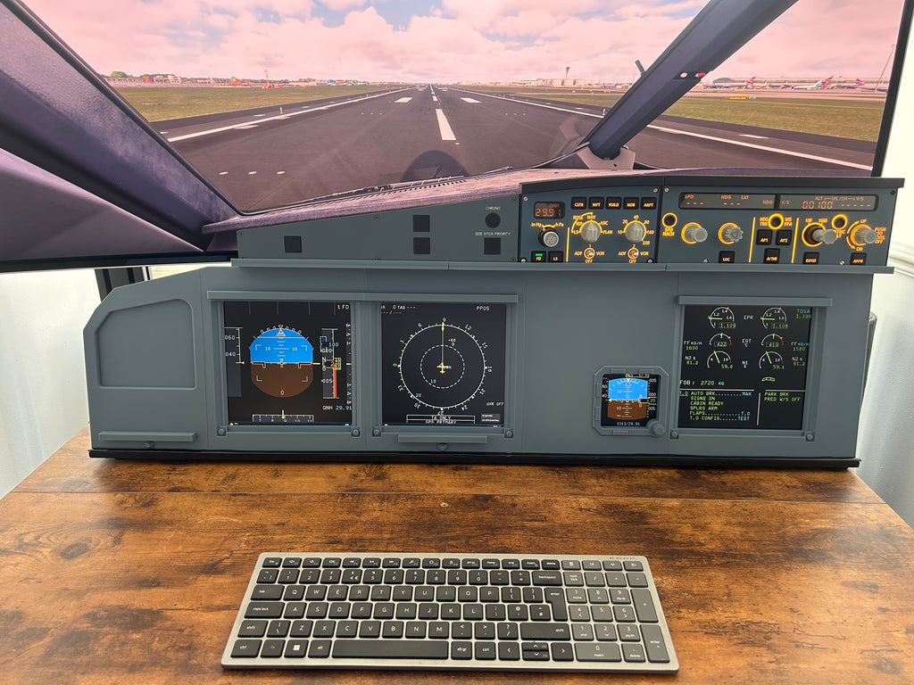 Airbus A320 MIP Cockpit – Fully Assembled Flight Simulator Desktop Rig (Full Captain with Glare Support)