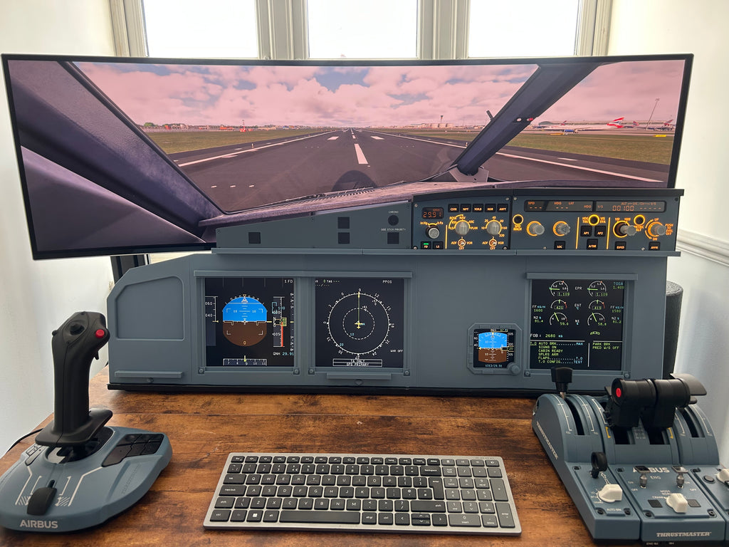 Airbus A320 MIP Cockpit – Fully Assembled Flight Simulator Desktop Rig (Full Captain with Glare Support)