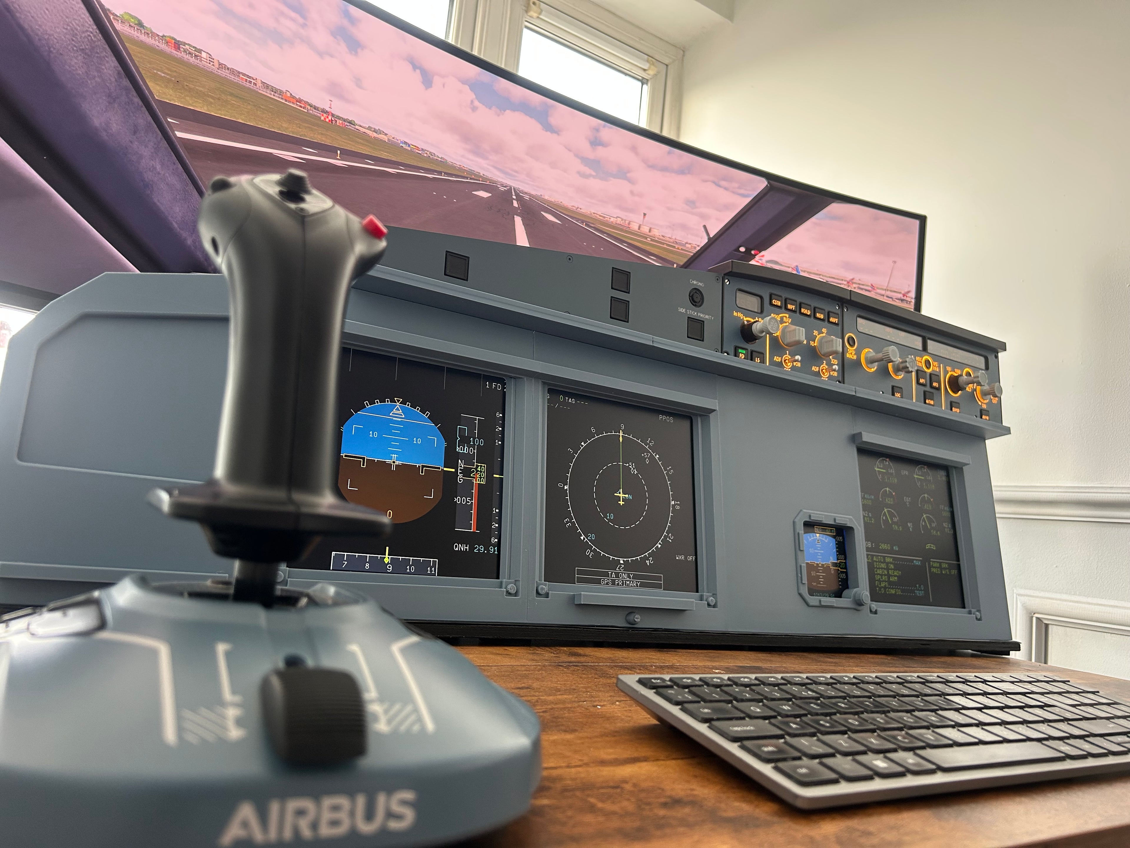 Airbus A320 MIP Cockpit – Fully Assembled Flight Simulator Desktop Rig (Full Captain with Glare Support)