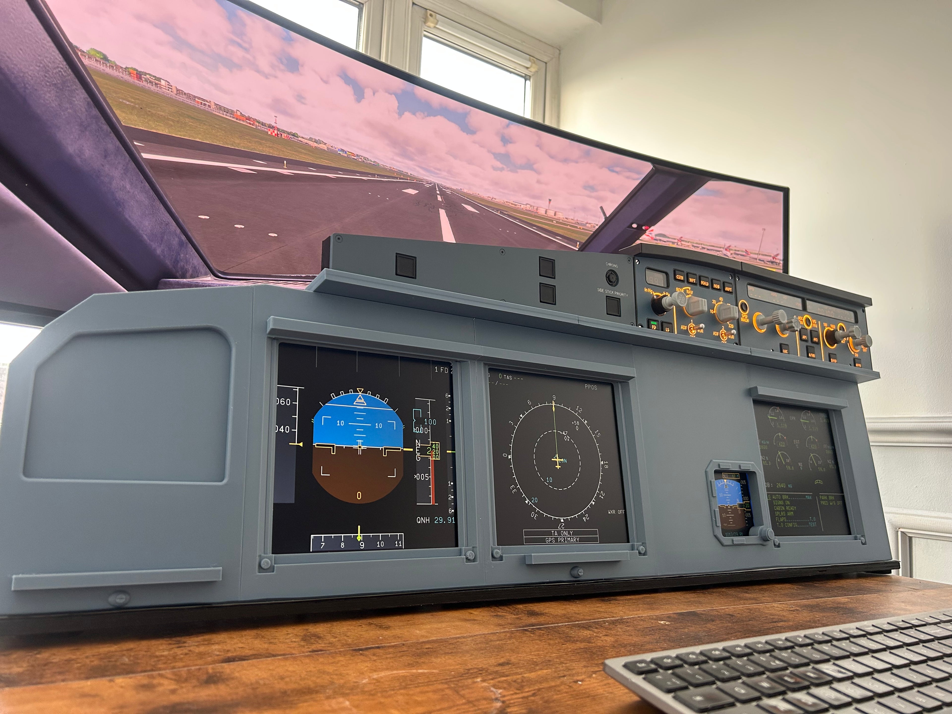 Airbus A320 MIP Cockpit – Fully Assembled Flight Simulator Desktop Rig (Full Captain with Glare Support)