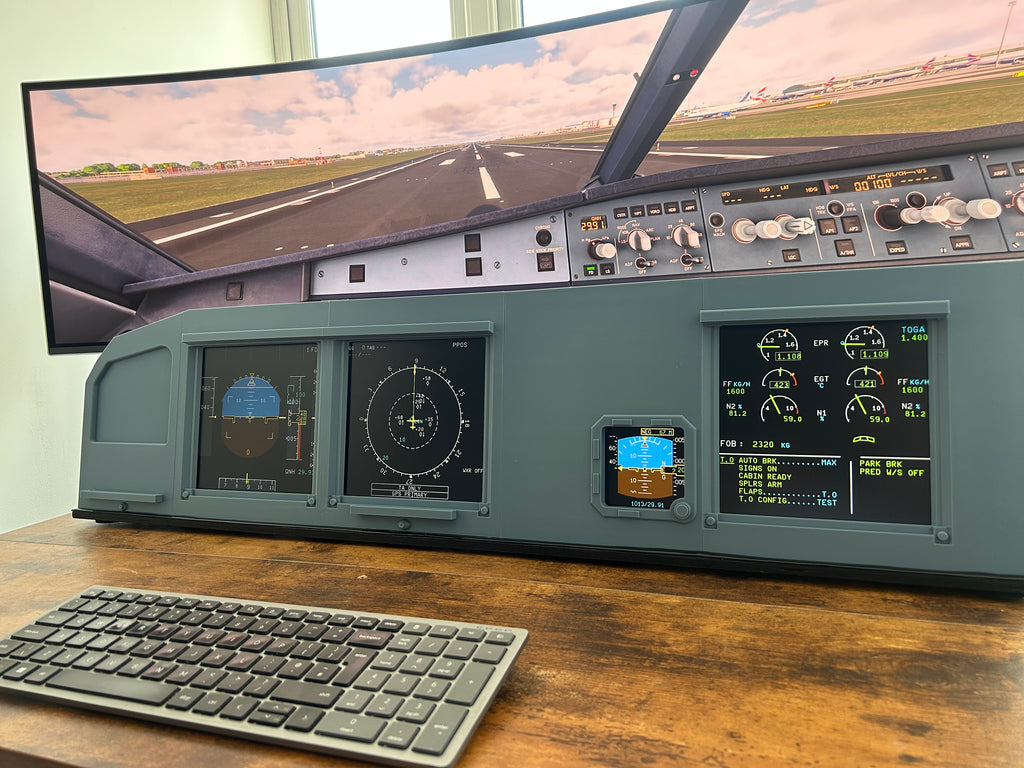 Airbus A320 MIP Cockpit – Fully Assembled Flight Simulator Desktop Rig (Full Captain without Glare Support))
