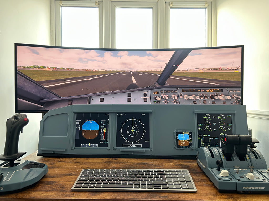 Airbus A320 MIP Cockpit – Fully Assembled Flight Simulator Desktop Rig (Full Captain without Glare Support))