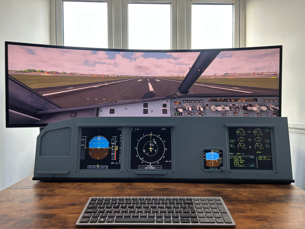 Airbus A320 MIP Cockpit – Fully Assembled Flight Simulator Desktop Rig (Full Captain without Glare Support))