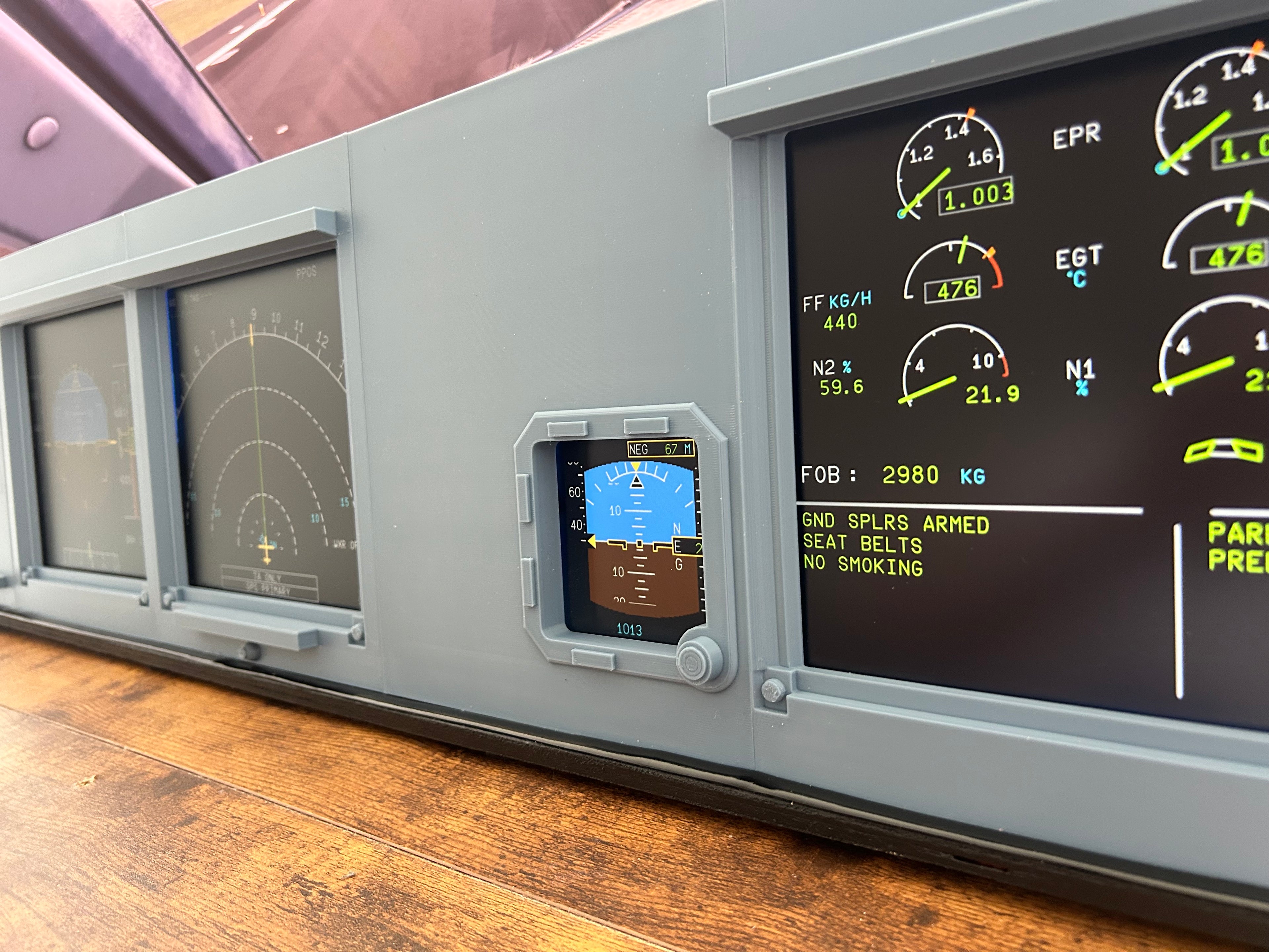 Airbus A320 MIP Cockpit – Fully Assembled Flight Simulator Desktop Rig (Full Captain without Glare Support))